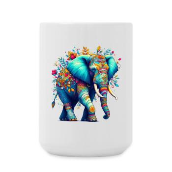 Elefant - Große Tasse 440 ml - Weiß - Vorne
