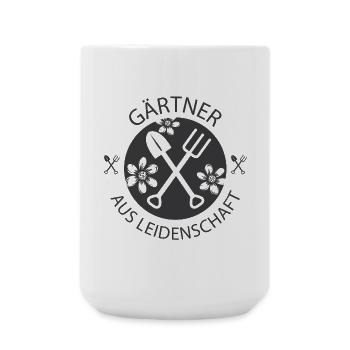 Jardin Amour Jardinier Passion Nature Fleur Logo - Grande tasse 440 ml - blanc - Devant