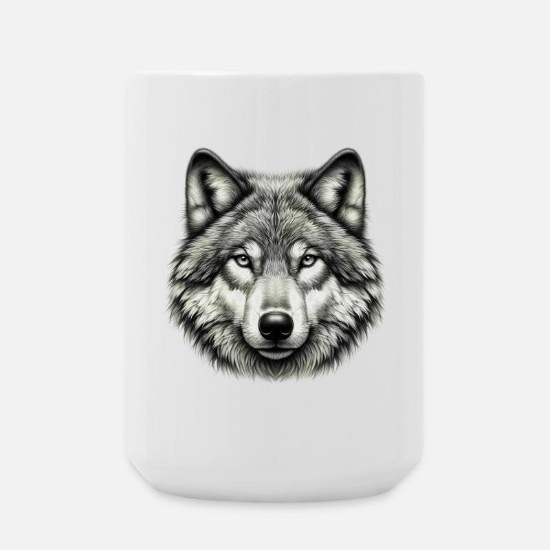 Wolf - Große Tasse 440 ml - Weiß