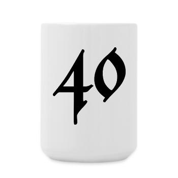 40. 40 JAHRE. 40. JAHRESTAG. 40-JÄHRIGES JUBILÄUM. - Große Tasse 440 ml - Weiß - Vorne