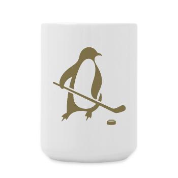 Pinguin Eishockey Silhouette Minimalistisch - Große Tasse 440 ml - Weiß - Vorne