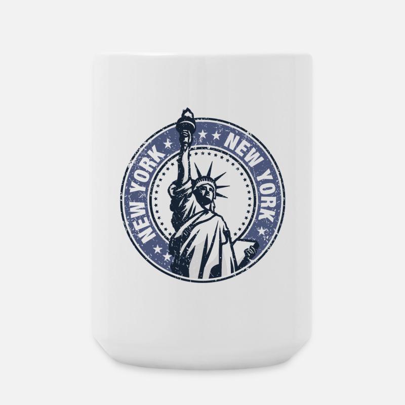 Cocarde de la Statue de la Liberté, NYC - Grande tasse 440 ml - blanc