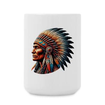 Amerikanischer Indianer Amerikanische Rote Haut - Große Tasse 440 ml - Weiß - Vorne