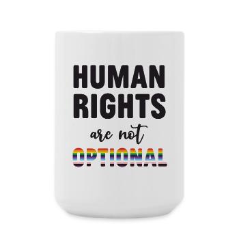 LGBT Pride Month - Menschenrechte sind nicht optional - Große Tasse 440 ml - Weiß - Vorne