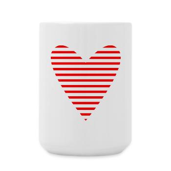 HERZ. PAPA. MAMA. Junggesellinnenabschied. BEBE. KIND. HERZ. FEST - Große Tasse 440 ml - Weiß - Vorne