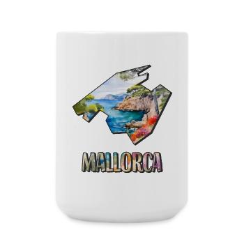 Watercolor Map of Mallorca - Large Mug 440 ml - white - Front