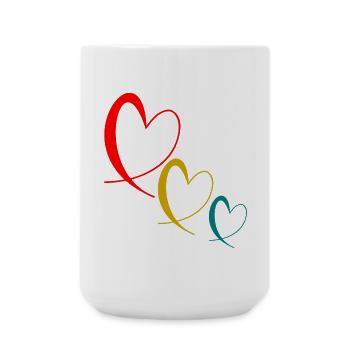 HEART. COUPLE. JUST MARRIED. Bachelorette party. VALENTINE'S DAY. - Large Mug 440 ml - white - Front