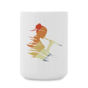 Flute Girl Graphic Retro - Large Mug 440 ml - white - Front