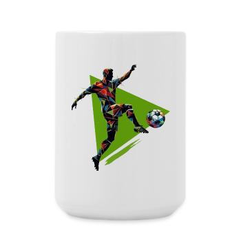 dynamic soccer player playing soccer - Large Mug 440 ml - white - Front