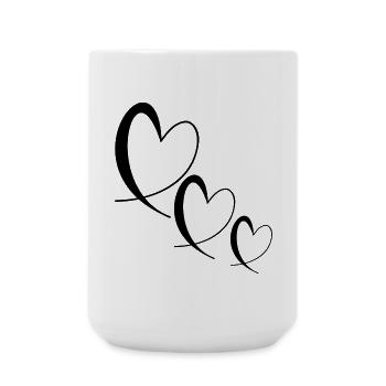 COEUR. MERCI. MAÎTRESSE. MAÎTRE. MERCI MAÎTRESSE. - Grande tasse 440 ml - blanc - Devant