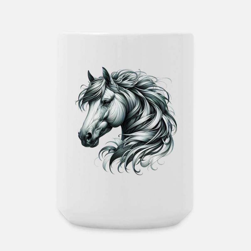 Cheval - Grande tasse 440 ml - blanc