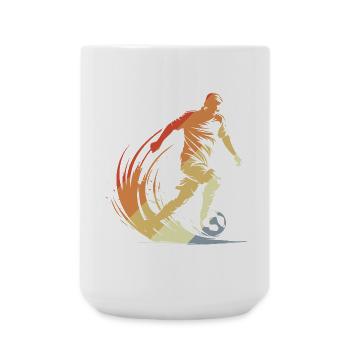Fußballspieler Zeichnung Vintage Look - Große Tasse 440 ml - Weiß - Vorne