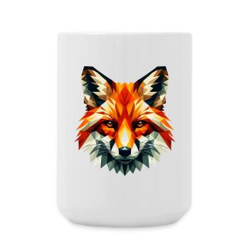Polygonaler Fuchs - Große Tasse 440 ml - Weiß - Vorne