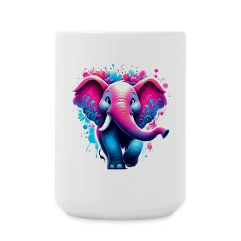 Elefant - Große Tasse 440 ml - Weiß - Vorne