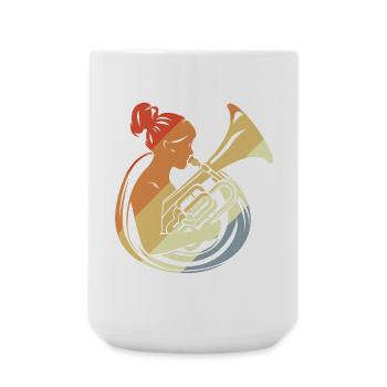 Tuba Player Vintage Look - Large Mug 440 ml - white - Front