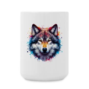 Wolf - Große Tasse 440 ml - Weiß - Vorne