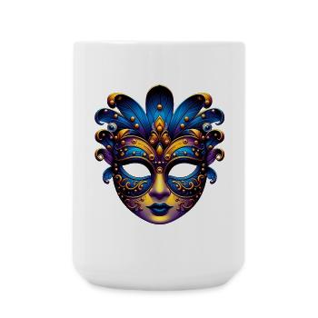 Karnevalsmaske in Venedig - Große Tasse 440 ml - Weiß - Vorne