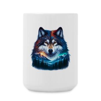 Wolf - Große Tasse 440 ml - Weiß - Vorne