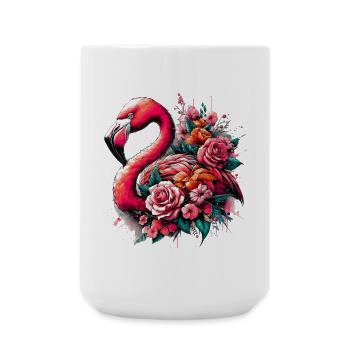 Flamingo - Große Tasse 440 ml - Weiß - Vorne