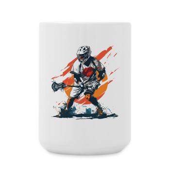 Lacrosse player - Large Mug 440 ml - white - Front