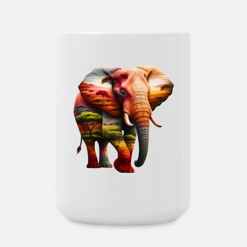 Elefant - Große Tasse 440 ml - Weiß
