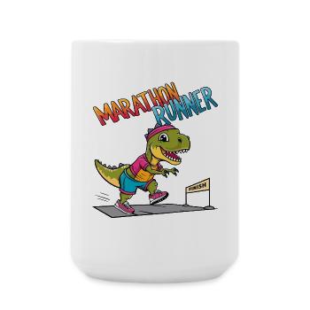 T-Rex Marathon Runner - Large Mug 440 ml - white - Front