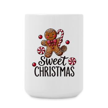 Joyeux bonhomme en pain d’épice avec canne à sucre - Grande tasse 440 ml - blanc - Devant