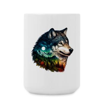 Wolf - Große Tasse 440 ml - Weiß - Vorne