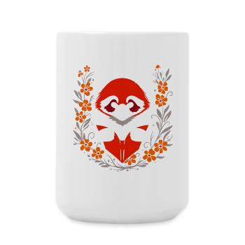Lesender roter Panda mit Blumen – süßes Design - Große Tasse 440 ml - Weiß - Vorne