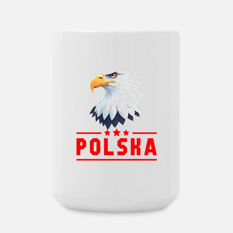 POLAND Eagle red letters - Large Mug 440 ml - white