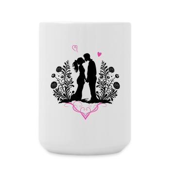 Kissing Lovers Valentine's Day Love - Large Mug 440 ml - white - Front