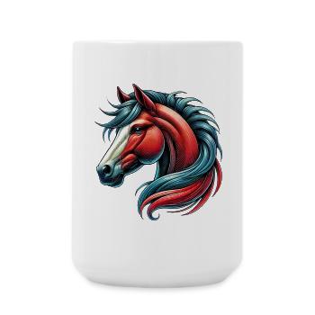 Pferd - Große Tasse 440 ml - Weiß - Vorne