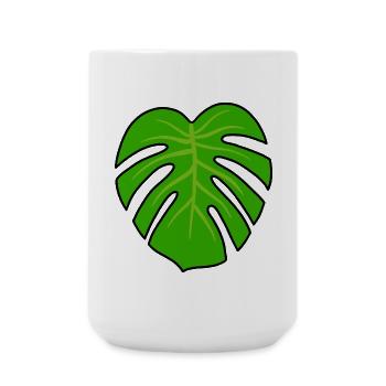 Monstera Pflanze - Große Tasse 440 ml - Weiß - Vorne