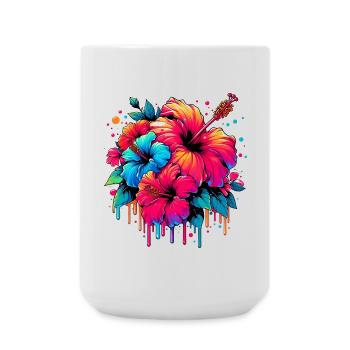 Hibiscus Flowers - Large Mug 440 ml - white - Front