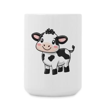 Niedliche Cartoon-Kuh - entzückendes und skurriles Design - Große Tasse 440 ml - Weiß - Vorne