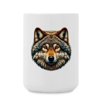 Wolf - Große Tasse 440 ml - Weiß - Vorne