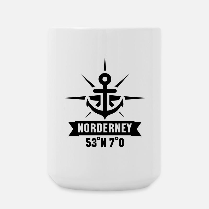 Norderney 53 degrees North 7 degrees East - Large Mug 440 ml - white
