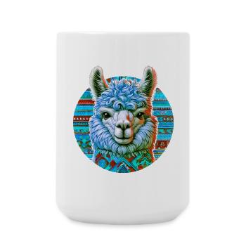 Alpaka - Große Tasse 440 ml - Weiß - Vorne