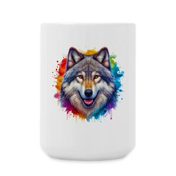 Wolf - Große Tasse 440 ml - Weiß - Vorne
