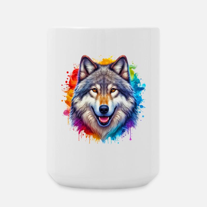 Wolf - Große Tasse 440 ml - Weiß