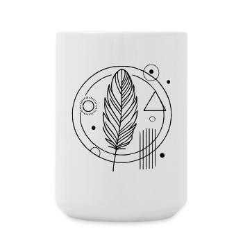 Boho & Zen – Stilvolle Federkunst für Naturfreunde - Große Tasse 440 ml - Weiß - Vorne