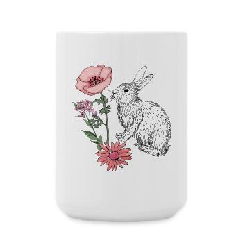 Lapin de Pâques Joyeuses Pâques - Grande tasse 440 ml - blanc - Devant