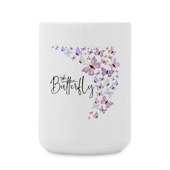Schmetterlinge Butterfly Frühling Geschenk Insekt - Große Tasse 440 ml - Weiß - Vorne