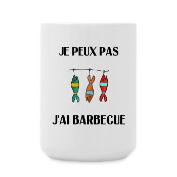 BARBECUE. POISSON. POISSON D'AVRIL. VACANCES. ETE. - Grande tasse 440 ml - blanc - Devant