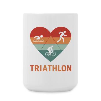 J’adore le cadeau de triathlon pour un triathlète - Grande tasse 440 ml - blanc - Devant