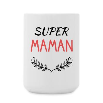 MAMAN. FÊTE DES MÈRES. COEUR. FÊTE. BONNE FÊTE - Grande tasse 440 ml - blanc - Devant