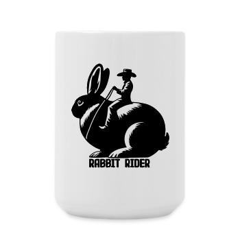 Rabbit Rider (texte - sans contour, 3 couleurs) - Grande tasse 440 ml - blanc - Devant