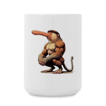 Nasenaffe zäh - Große Tasse 440 ml - Weiß - Vorne
