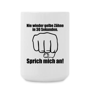 Nie wieder gelbe Zahne in 30 Sekunden - Große Tasse 440 ml - Weiß - Vorne