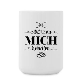 Willst Du mich heiraten - Große Tasse 440 ml - Weiß - Vorne